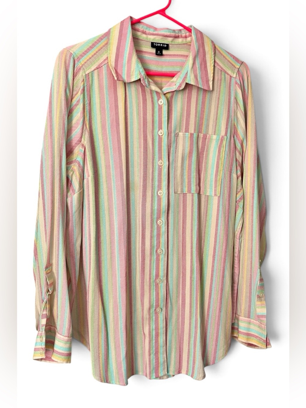 Torrid Lizzie Washable Crinkle Gauze
Button Up Long Sleeve Top